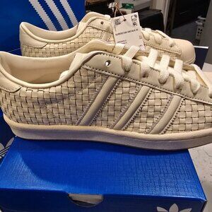 Adidas Superstar VINTAGE Cream White Woven JR6001 Women's Casual Shoes Size 7